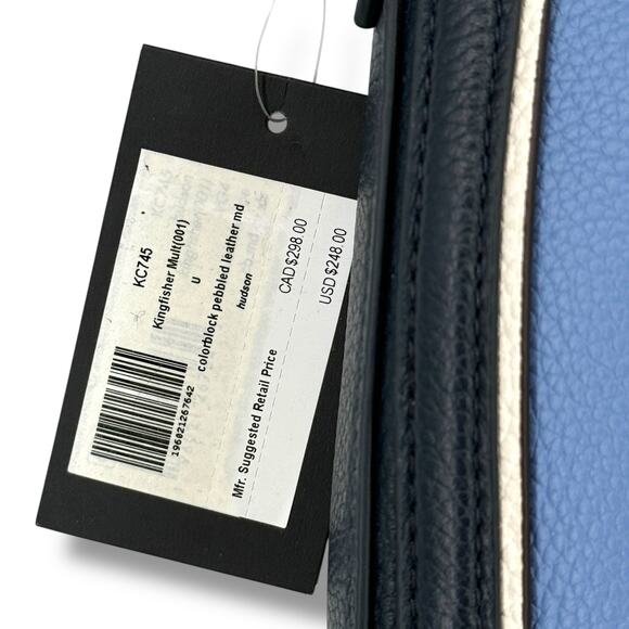 Kate Spade Hudson Blue Colorblocked Medium Leather Purse Handbag Small - Picture 7 of 7